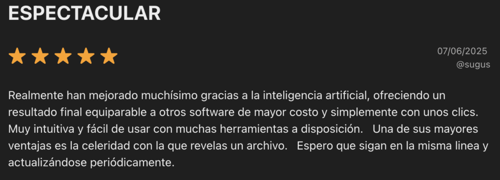 Opinión 1 Luminar Neo en Apple Store