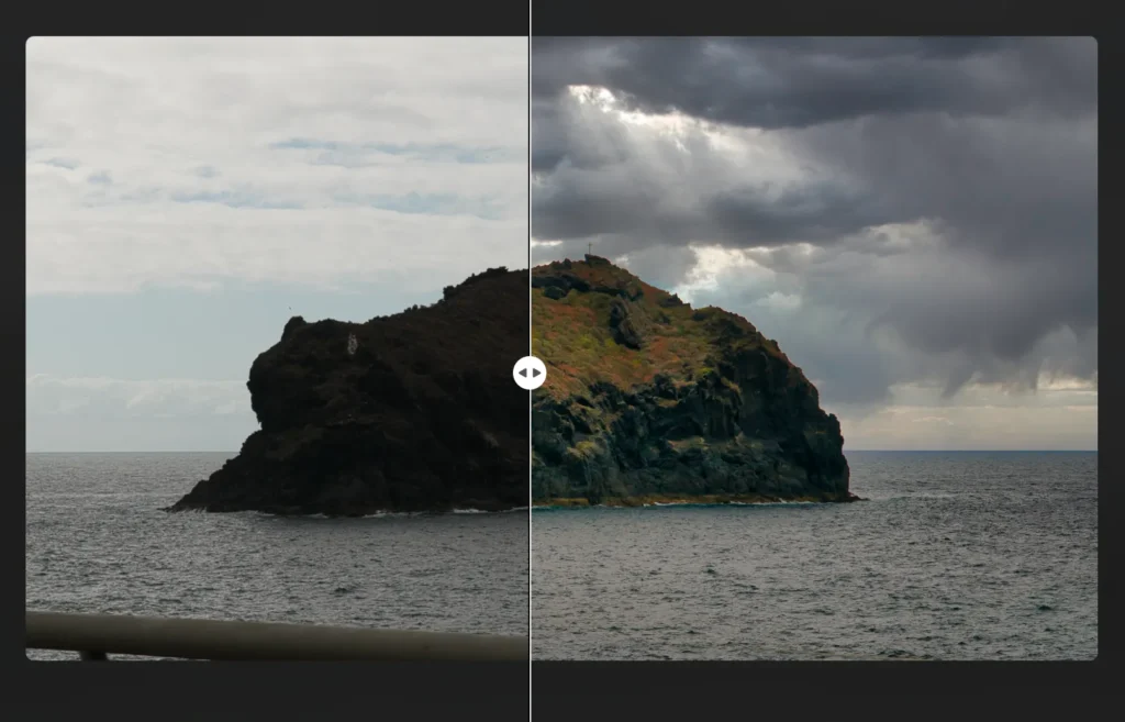 Comparativa antes y después de editar foto con Luminar Neo.