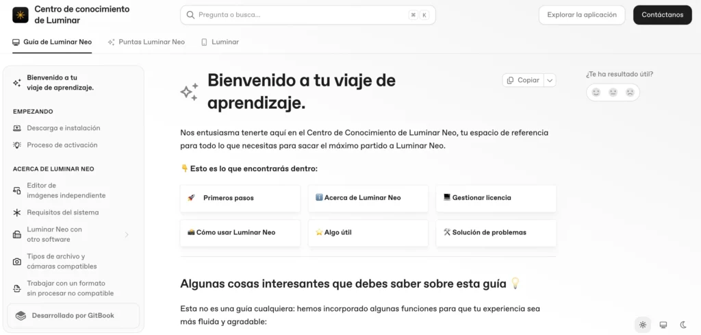 Captura del tutorial de Luminar Neo.