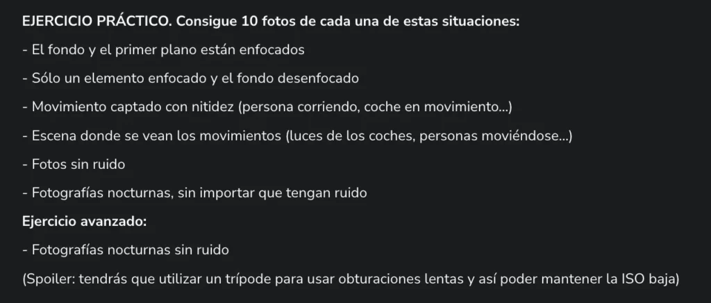 Ejercicio práctico del curso de iniciación a la fotografía de Kike Arnaiz