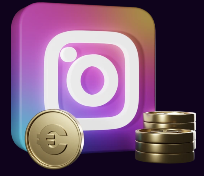 Icono de Instagram con monedas. Opinión sobre Monetizagram, el método de Fabio Serna para rentabilizar cuentas anónimas de Instagram.