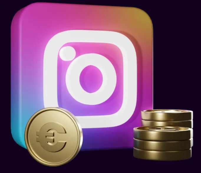 Icono de Instagram con monedas. Opinión sobre Monetizagram, el método de Fabio Serna para rentabilizar cuentas anónimas de Instagram.